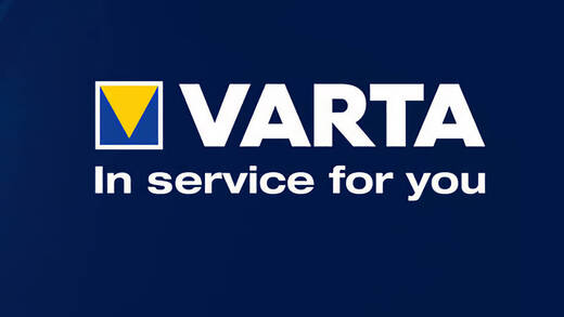 Das alte Varta-Logo und der bisherige Claim.