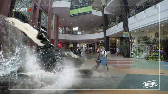 Augmented Reality Kampagne im Alexa Shoppingcenter Berlin zum Launch von „Tempo fresh to go“.