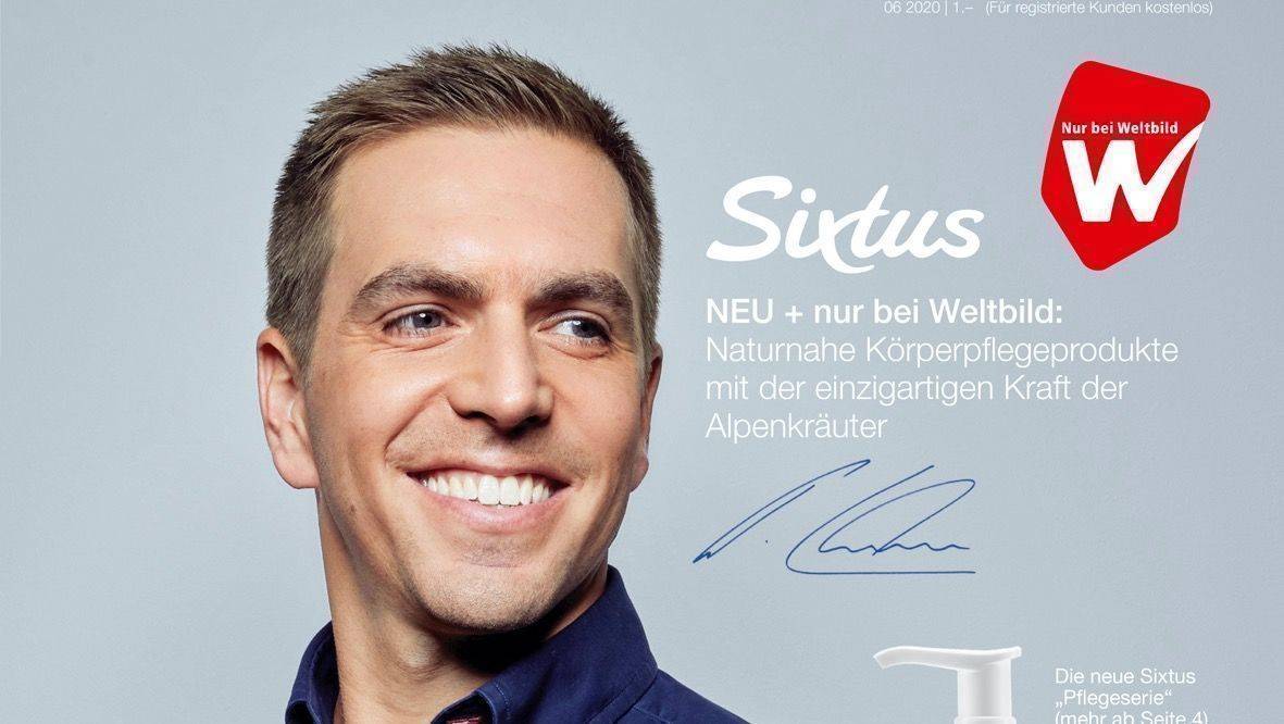 Philipp Lahm wirbt mit seinem Gesicht für die Sixtus-Weltbild-Kooperation