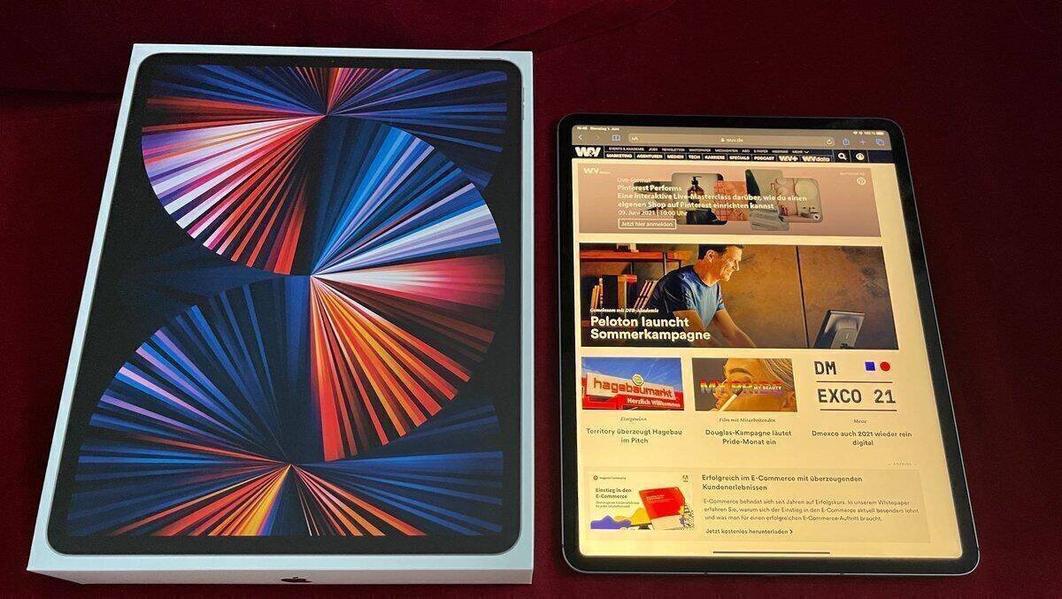 Macht sich auch auf dem neuen 12,9" iPad Pro außerordentlich gut: die W&V-Startseite. 