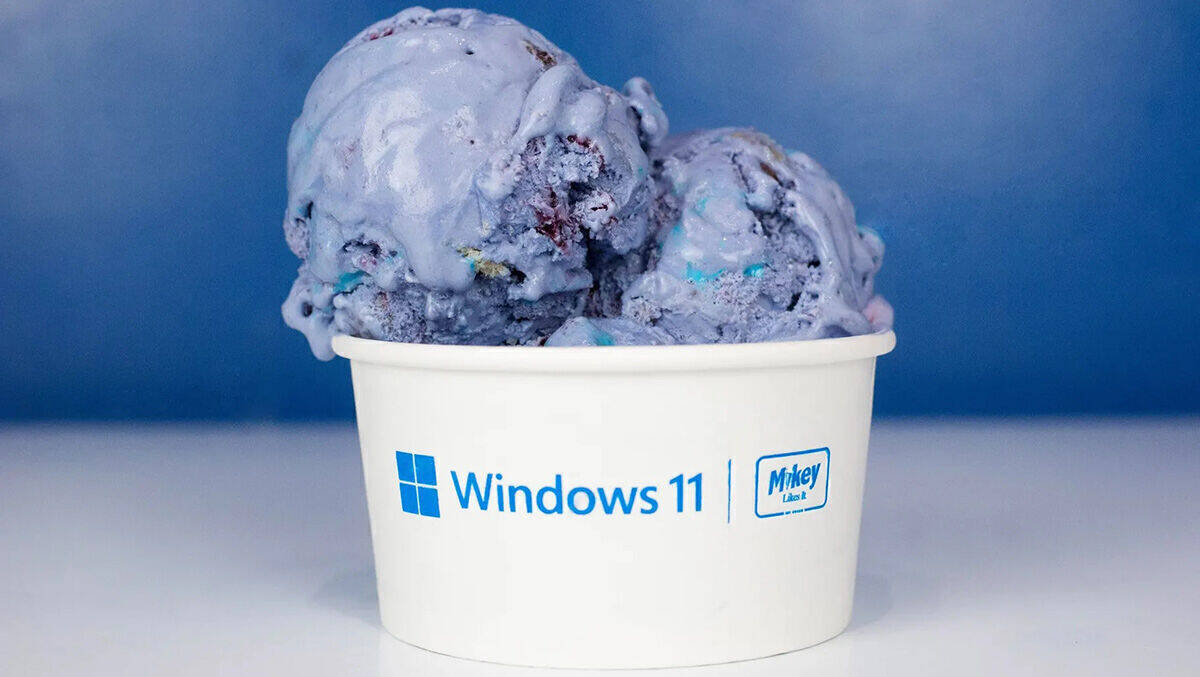 Zum Start von Windows 11 kredenzte Microsoft in New York sogar das passende Eis.