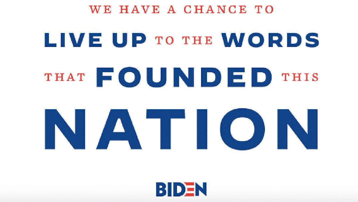 Für die Präsidentschaftswahl 2020 im November hat Joe Biden zwei neue Fonts ausgewählt.